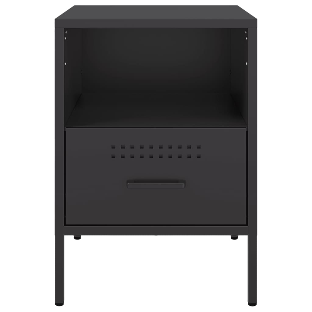 Mesas de cabeceira 2 pcs 36x39x50,5cm aço preto