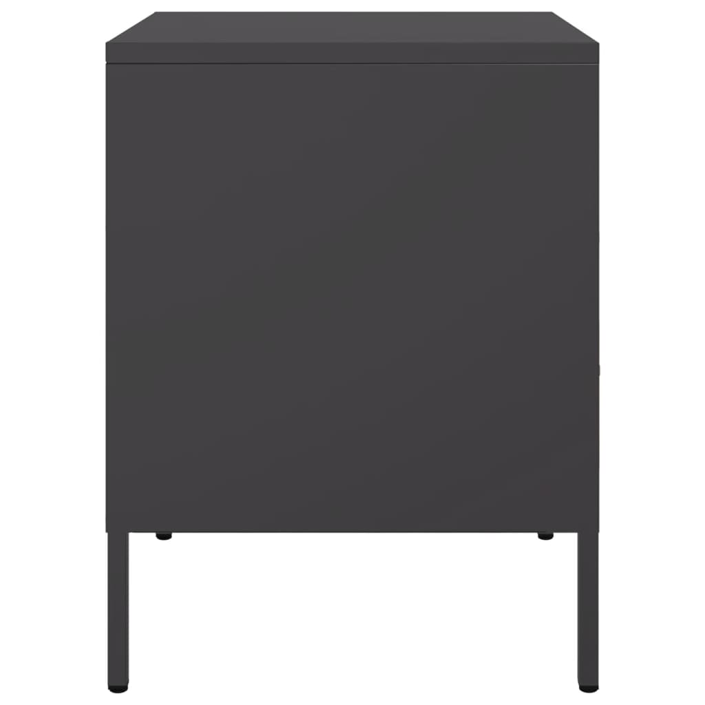 Mesas de cabeceira 2 pcs 36x39x50,5cm aço preto