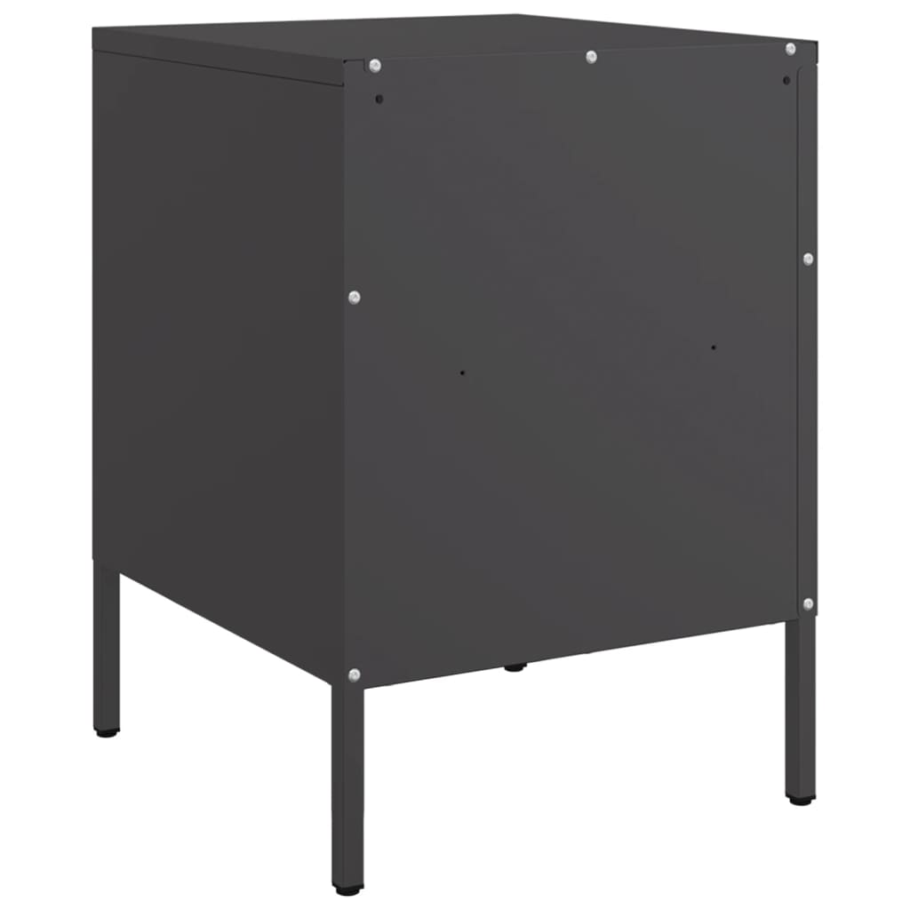 Mesas de cabeceira 2 pcs 36x39x50,5cm aço preto