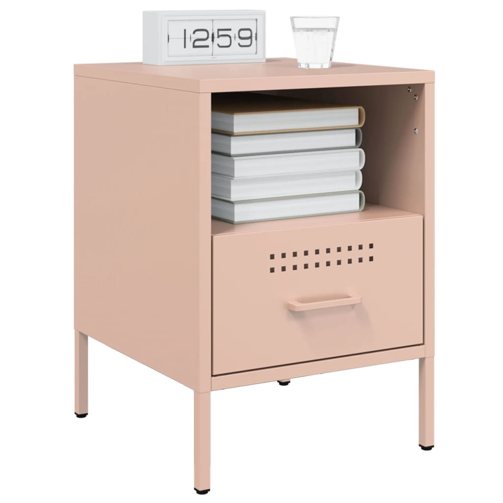 Mesa de cabeceira 36x39x50,5 cm aço rosa