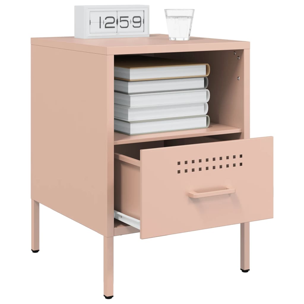 Mesa de cabeceira 36x39x50,5 cm aço rosa