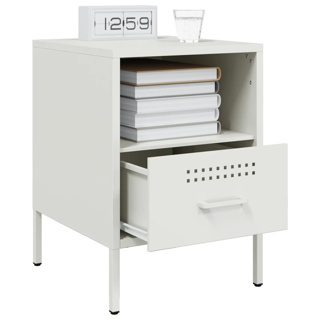 Mesa de cabeceira 36x39x50,5 cm aço branco