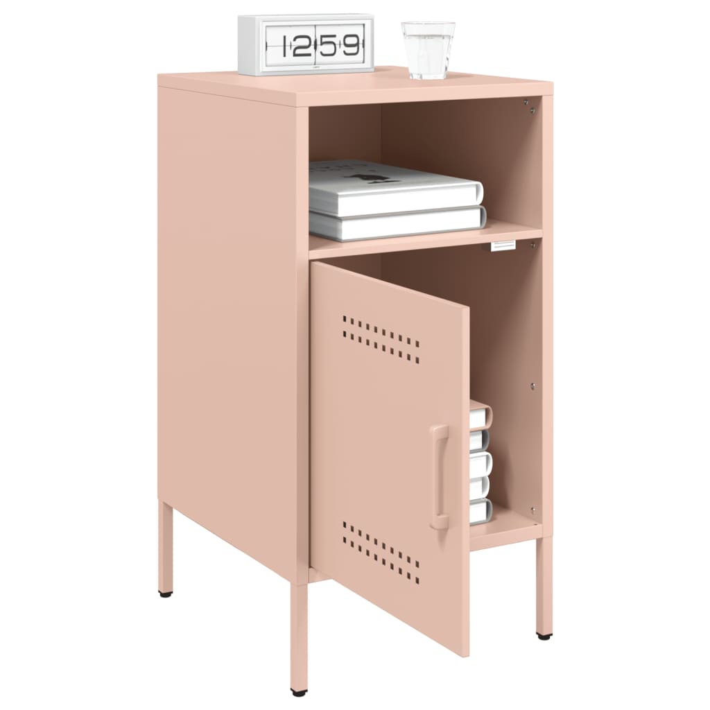 Mesa de cabeceira 36x39x68 cm aço rosa