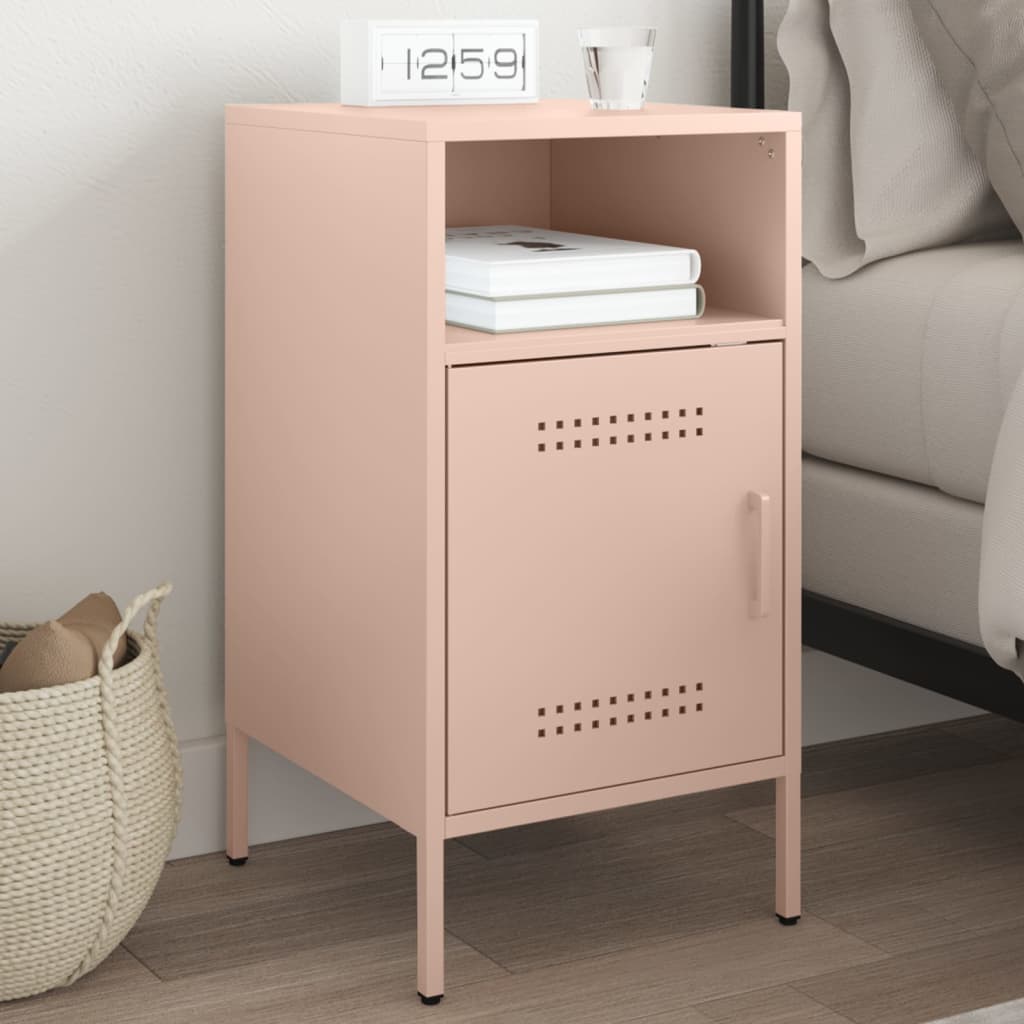 Mesa de cabeceira 36x39x68 cm aço rosa