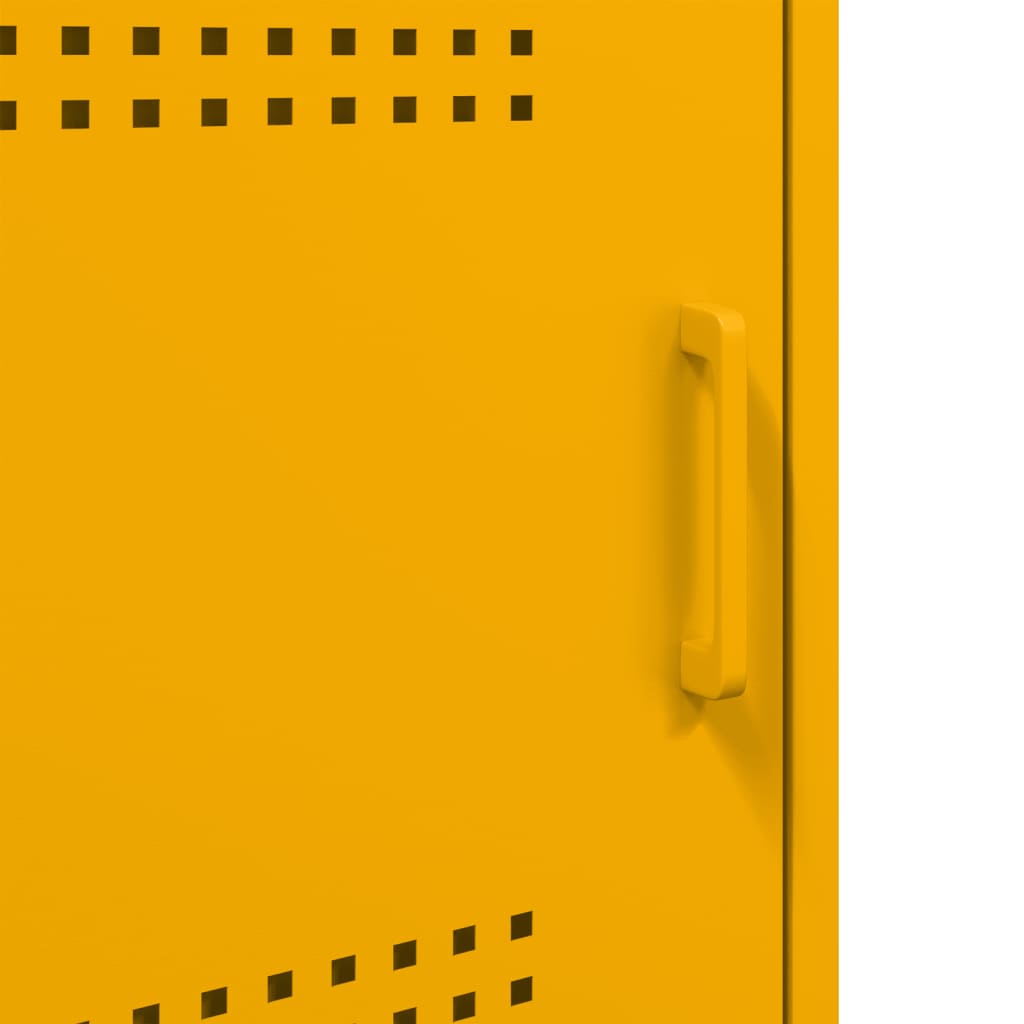Mesas de cabeceira 2 pcs 36x39x68 cm aço amarelo mostarda