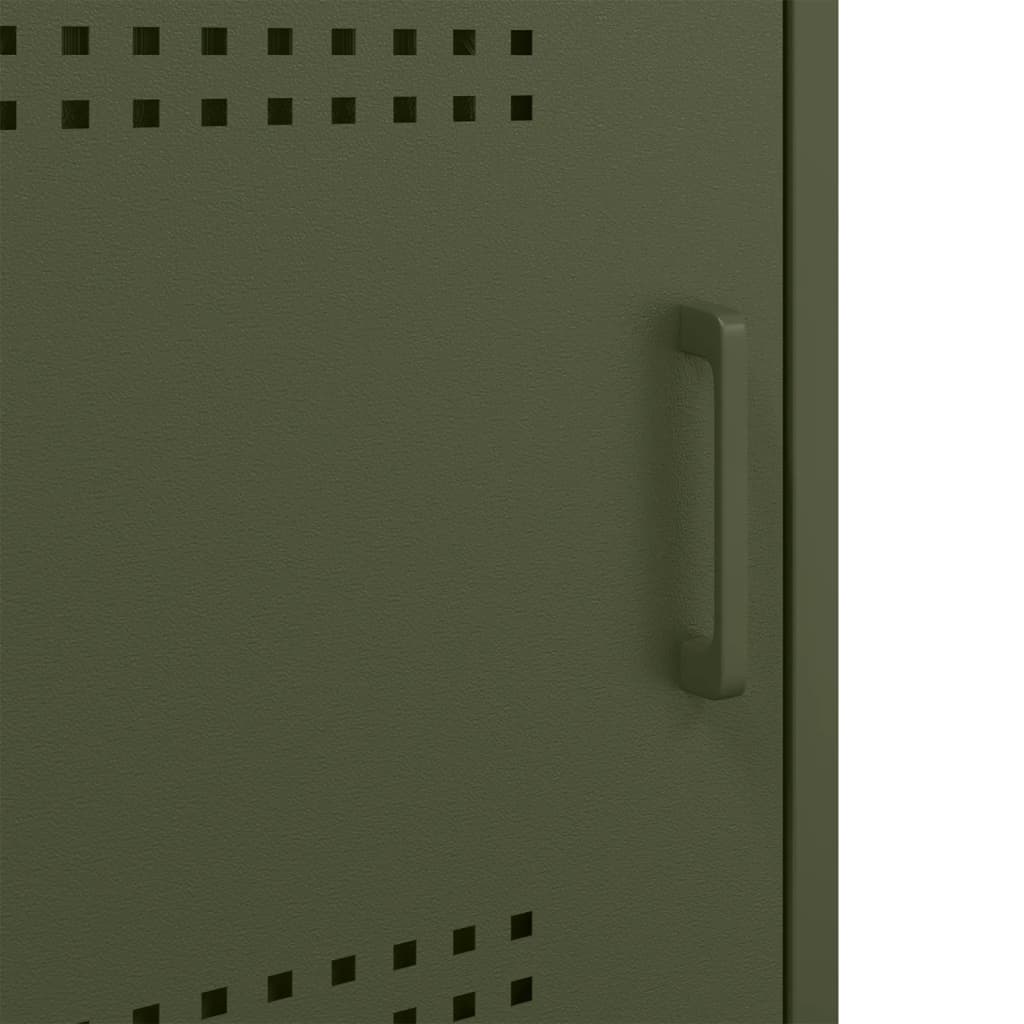 Mesas de cabeceira 2 pcs 36x39x68 cm aço verde-azeitona