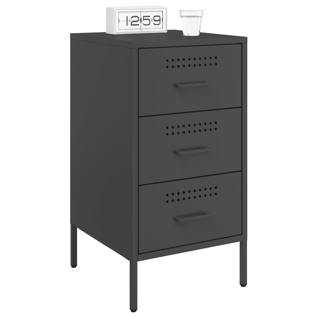 Mesa de cabeceira 36x39x68 cm aço preto