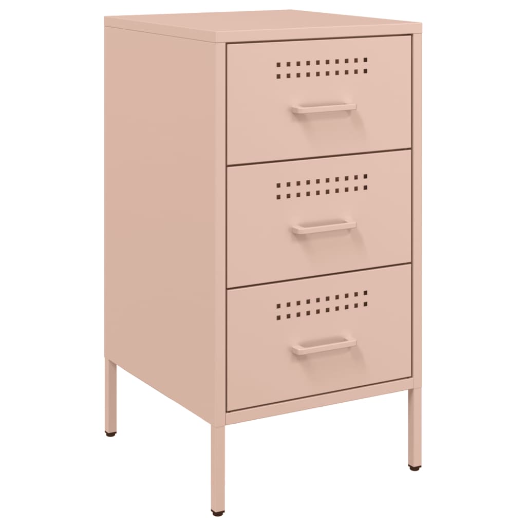 Mesas de cabeceira 2 pcs 36x39x68 cm aço rosa