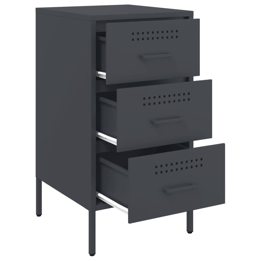 Mesas de cabeceira 2 pcs 36x39x68 cm aço antracite