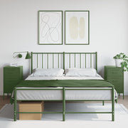 Mesas de cabeceira 2 pcs 36x39x68 cm aço verde-azeitona