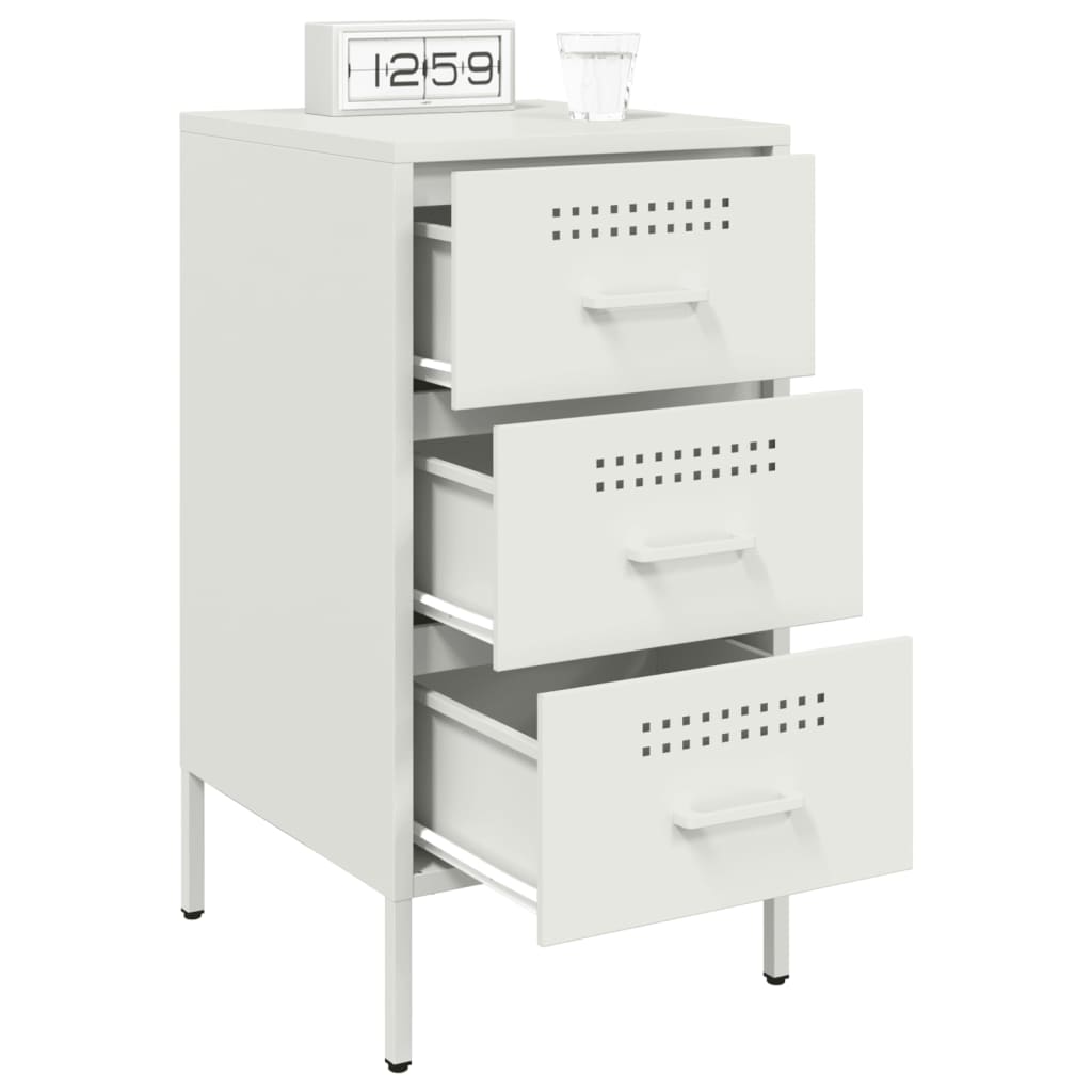 Mesa de cabeceira 36x39x68 cm aço branco