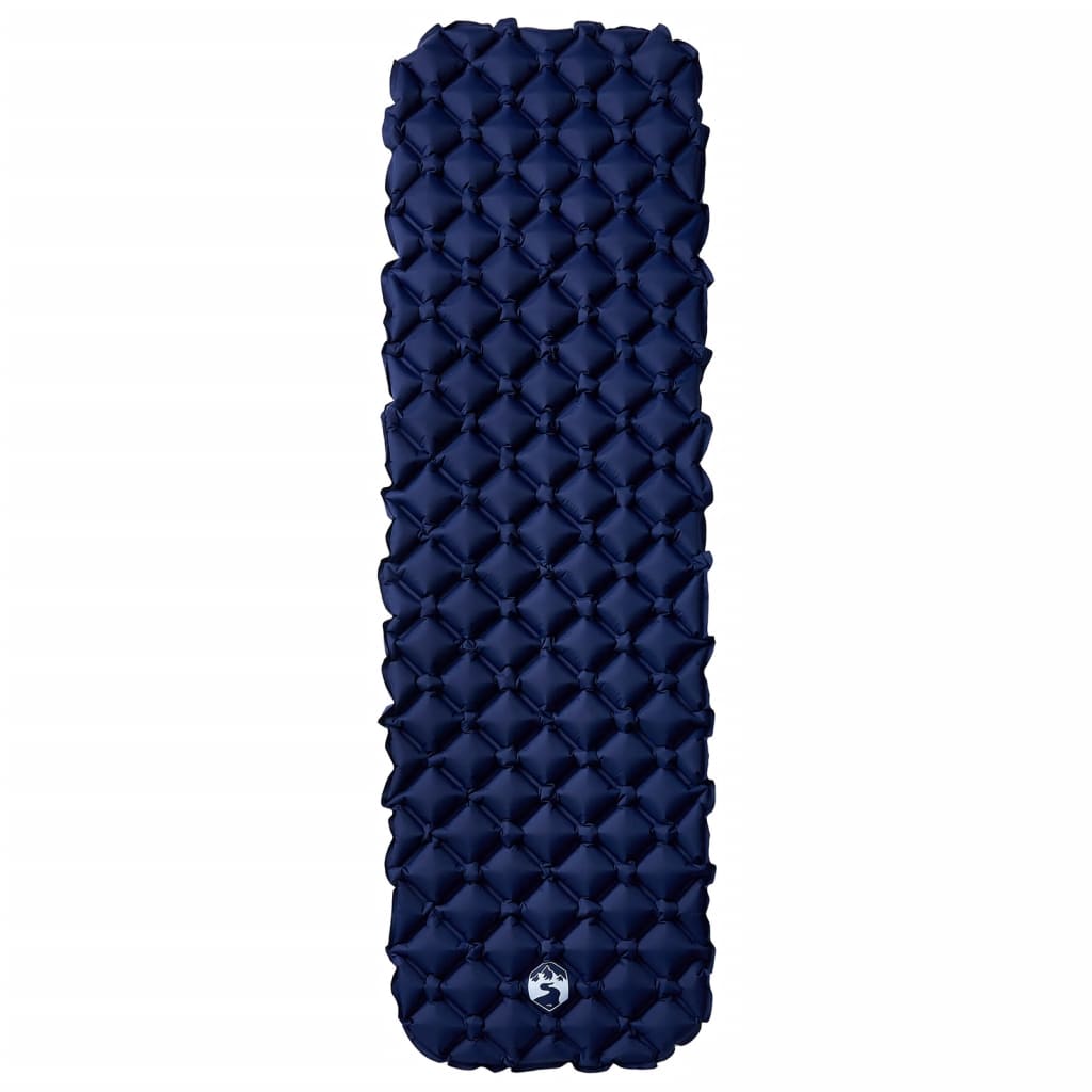 Colchão de campismo insuflável 1 pessoa 190x58x6cm azul-marinho