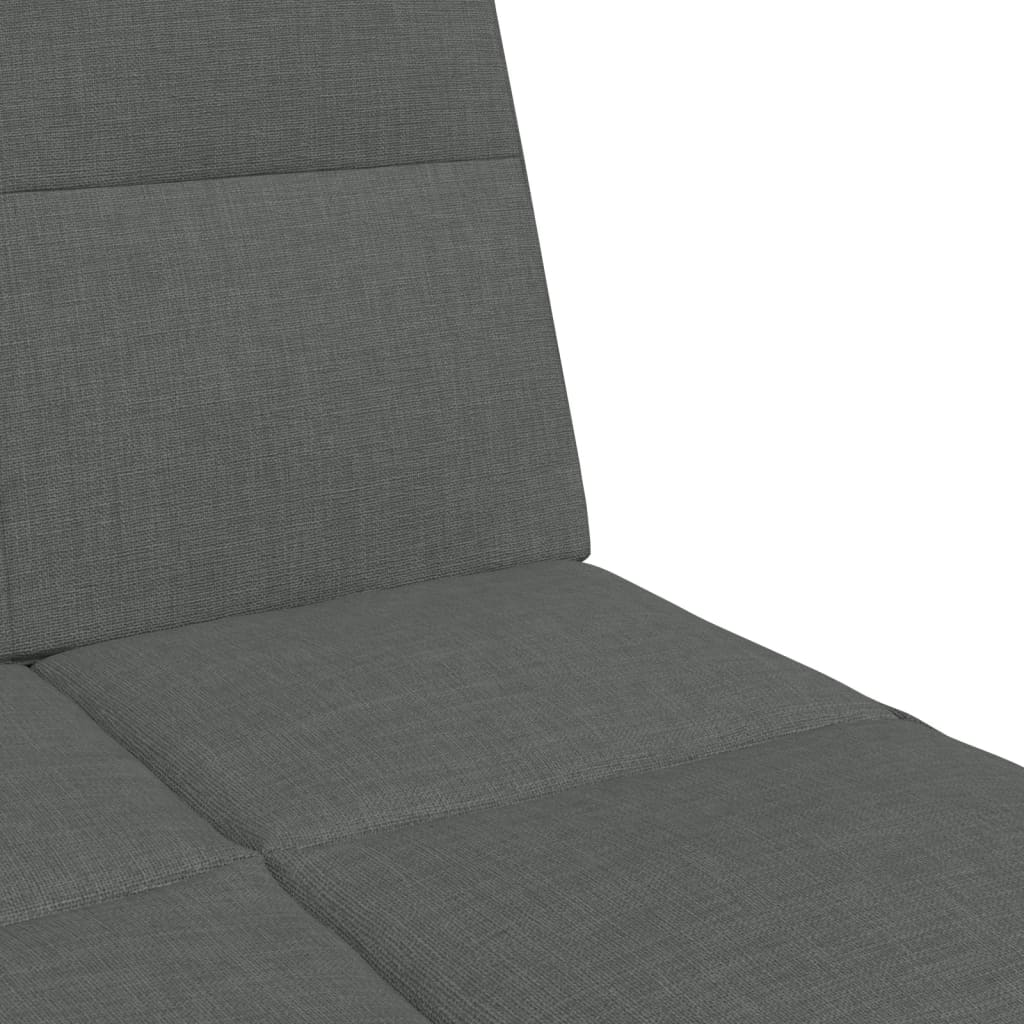 Sofá-cama de 2 lugares c/ apoio de pés tecido cinzento-escuro