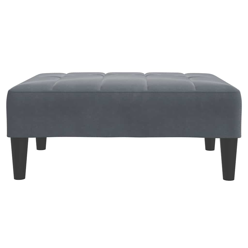 Sofá-cama 2 lugares c/ apoio de pés veludo cinzento-escuro