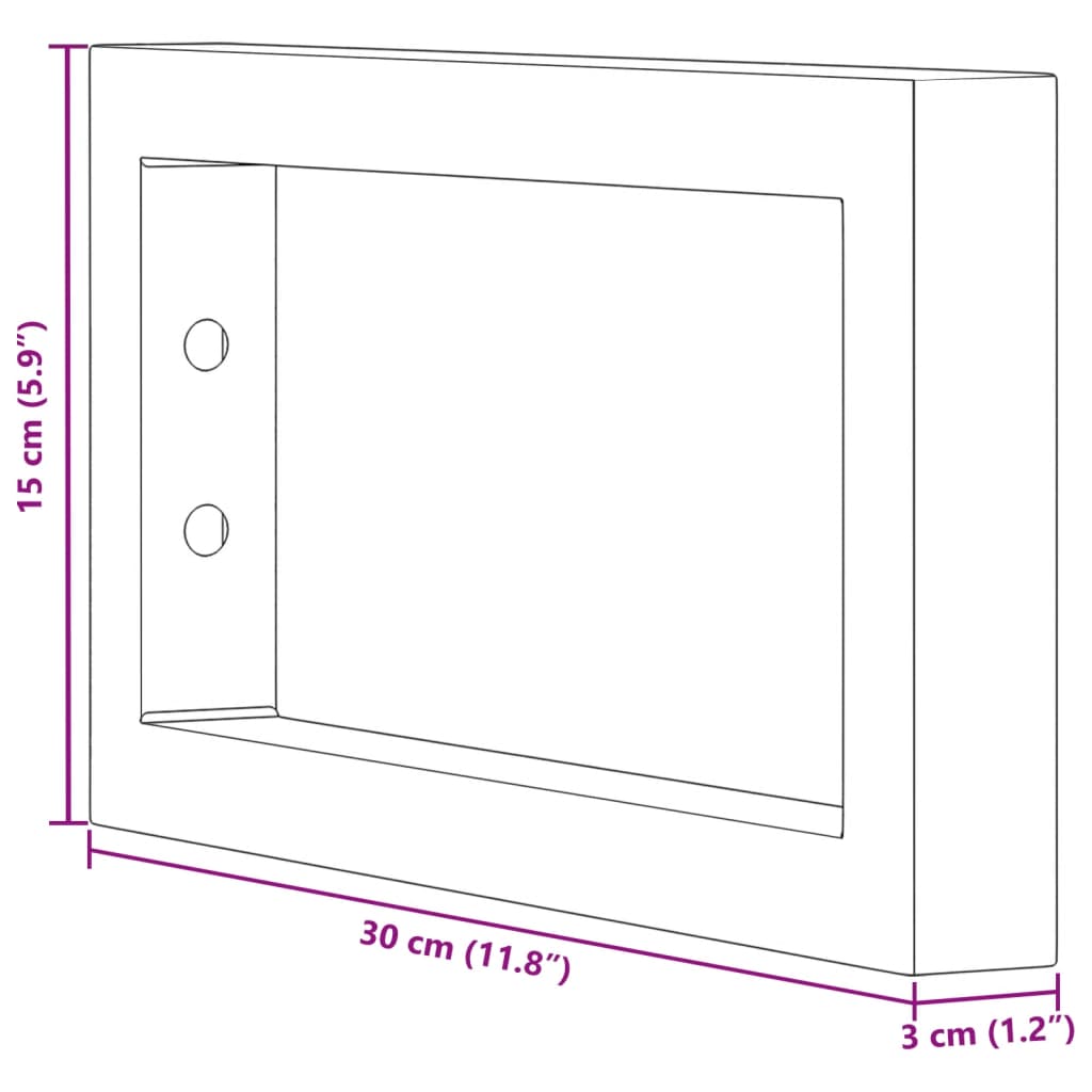 Suportes de prateleira p/ lavatório 2 pcs aço retangular branco