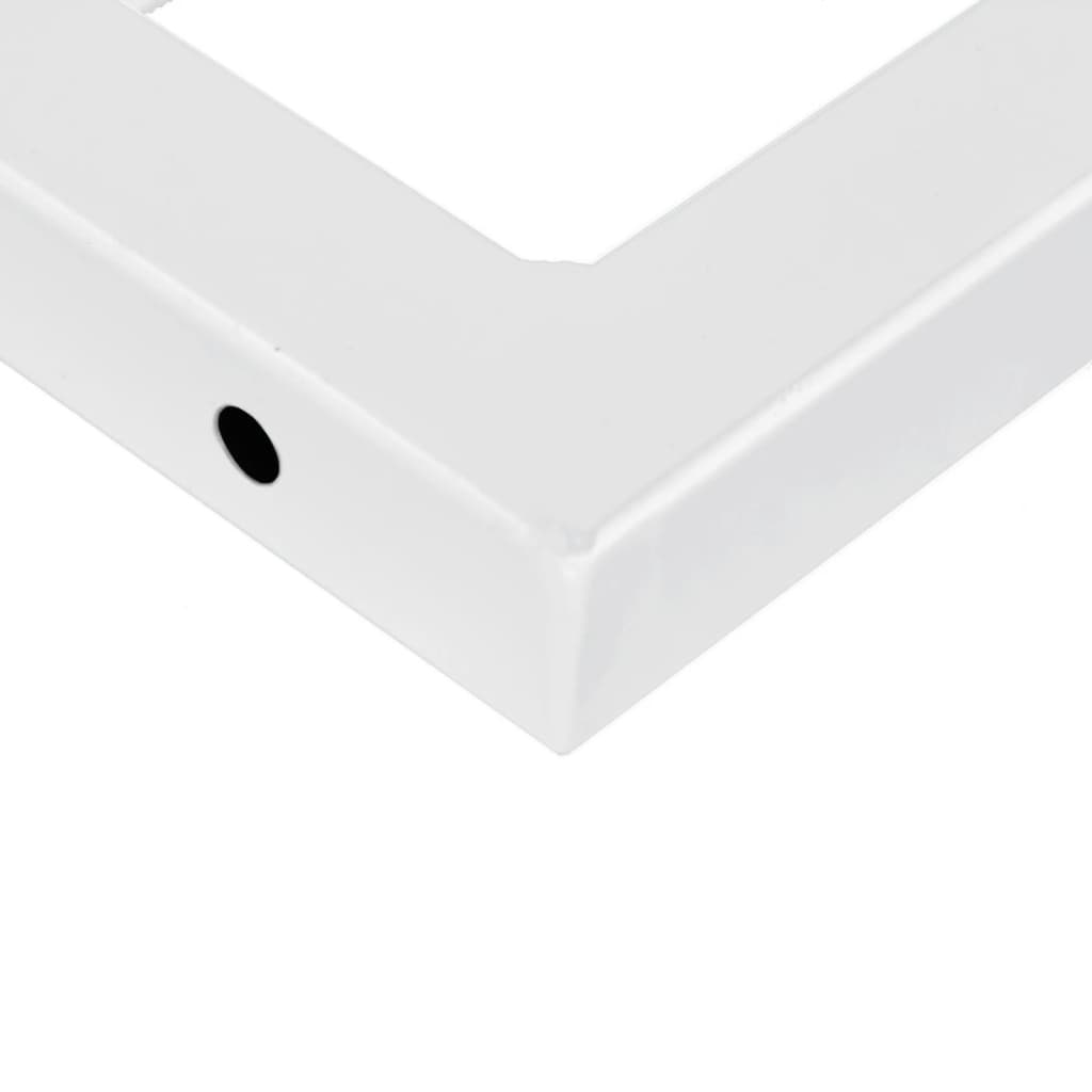 Suportes de prateleira p/ lavatório 2 pcs aço retangular branco