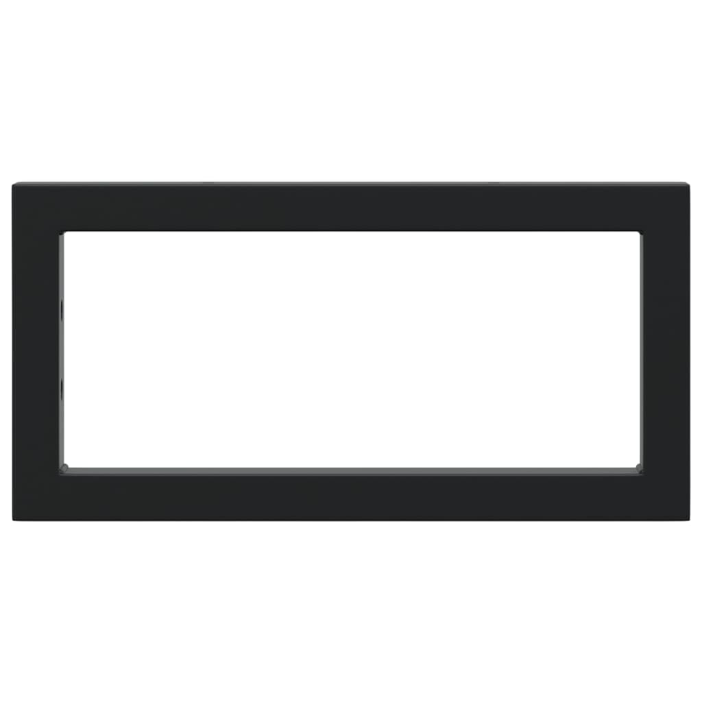 Suportes de prateleira p/ lavatório 2 pcs aço retangular preto