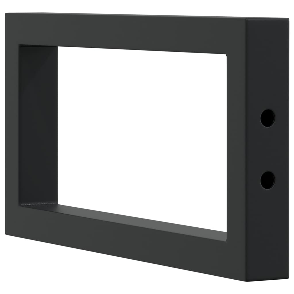 Suportes de prateleira p/ lavatório 2 pcs aço retangular preto
