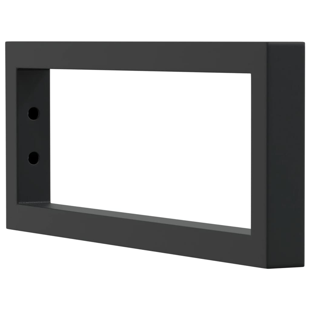 Suportes de prateleira p/ lavatório 2 pcs aço retangular preto