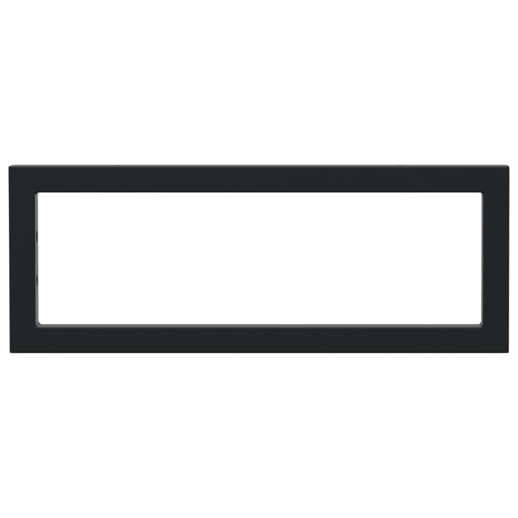 Suportes de prateleira p/ lavatório 2 pcs aço retangular preto