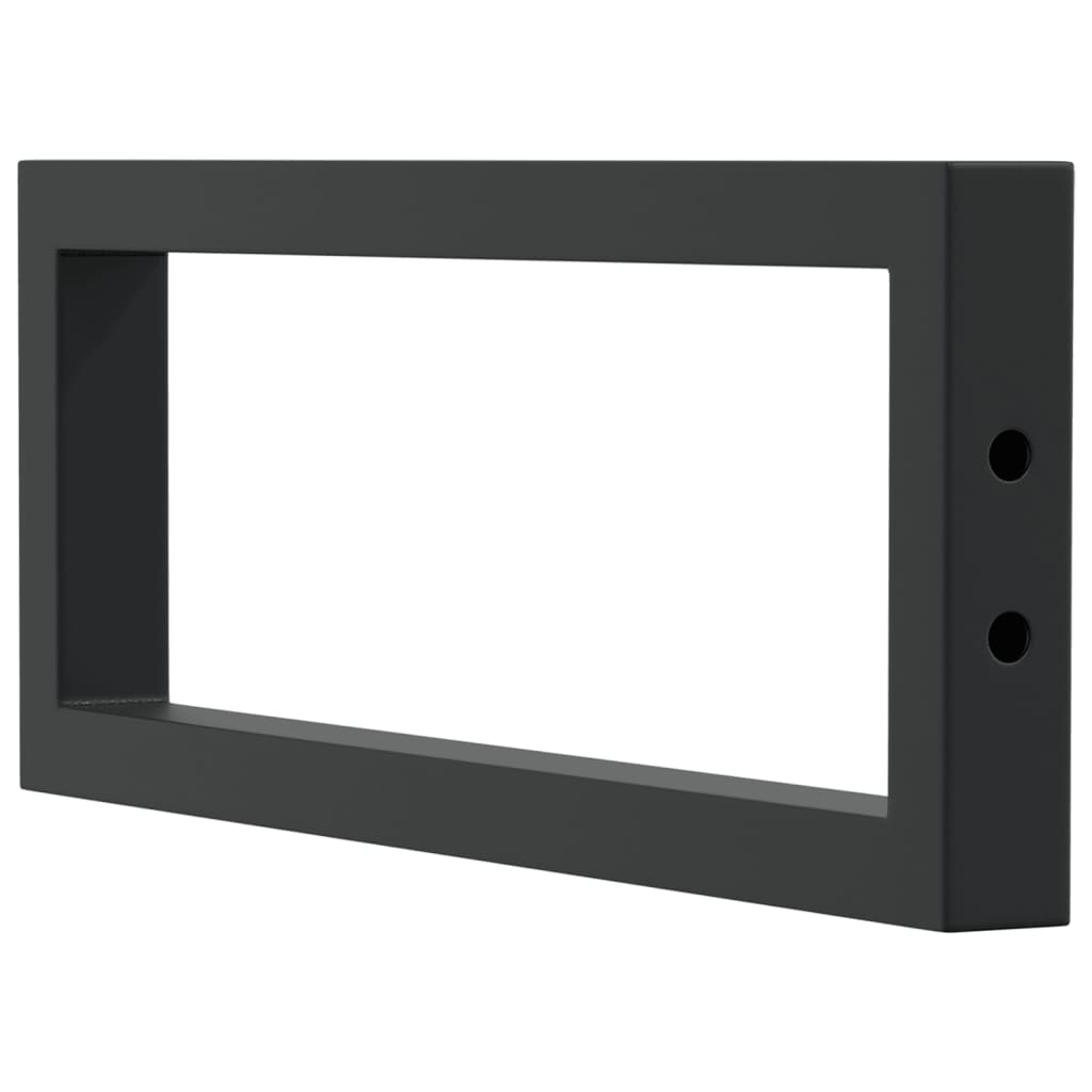 Suportes de prateleira p/ lavatório 2 pcs aço retangular preto
