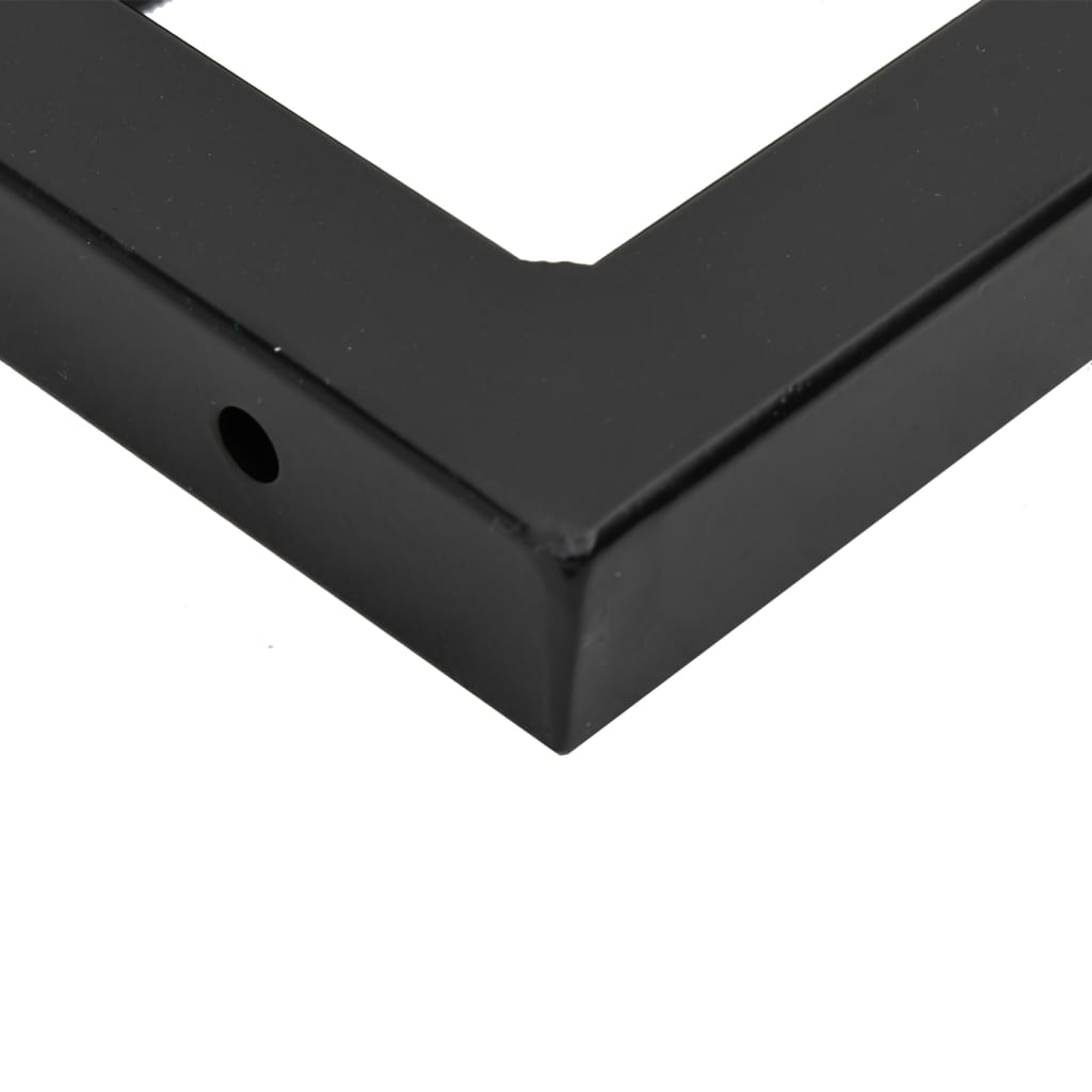 Suportes de prateleira p/ lavatório 2 pcs aço retangular preto