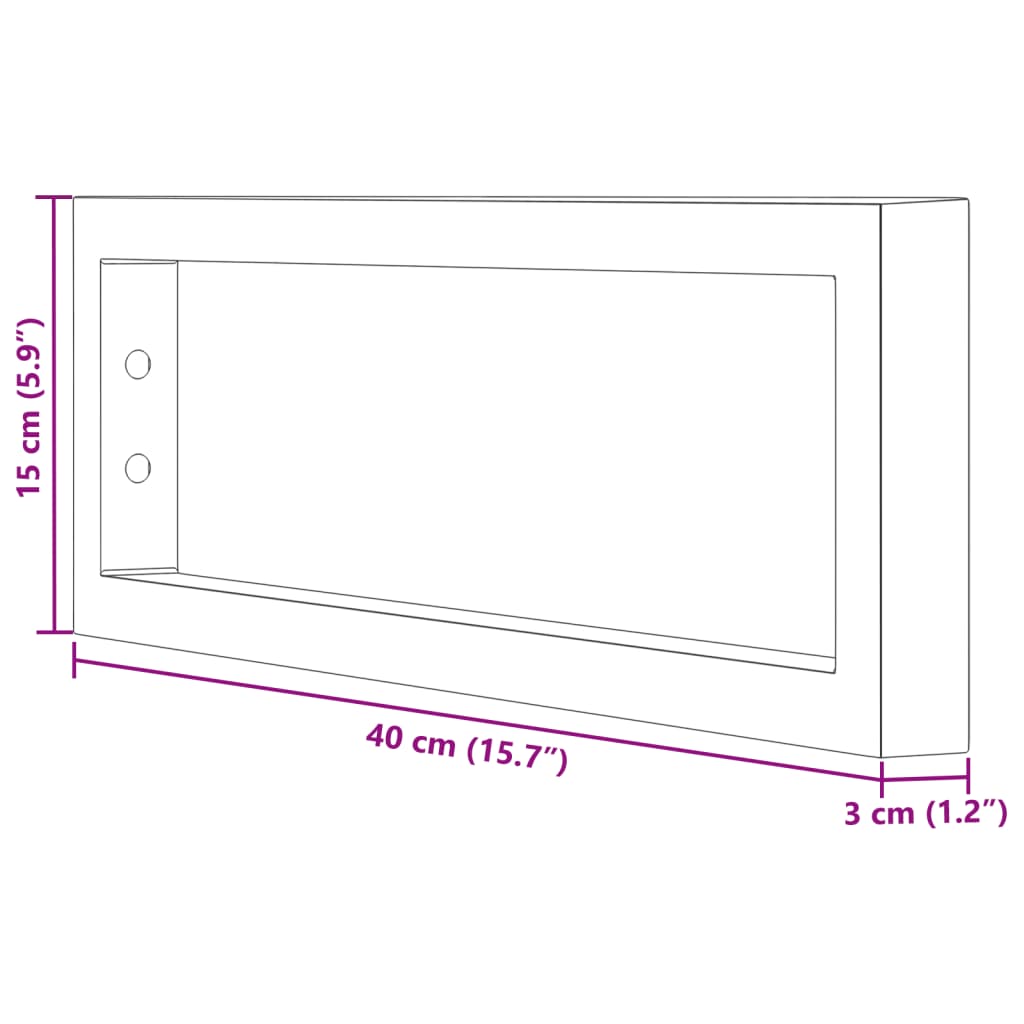Suportes de prateleira p/ lavatório 2 pcs aço retangular preto