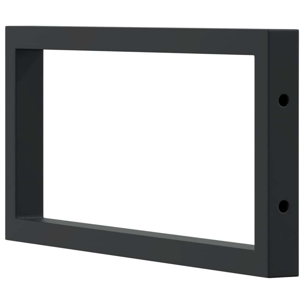 Suportes de prateleira p/ lavatório 2 pcs aço retangular preto