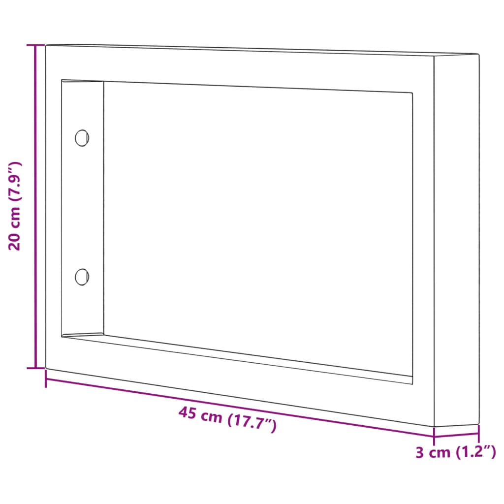 Suportes de prateleira p/ lavatório 2 pcs aço retangular preto