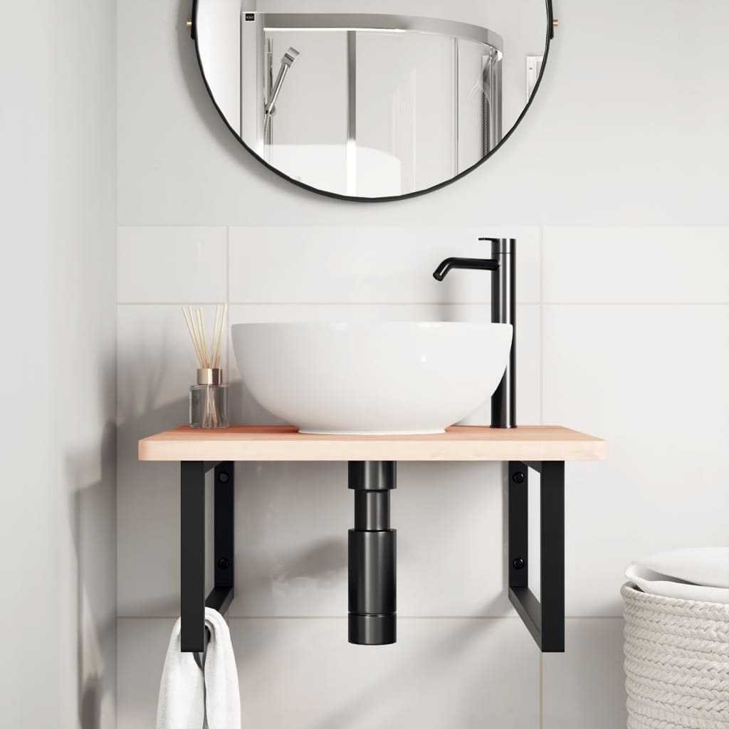Suportes de prateleira p/ lavatório 2 pcs aço retangular preto