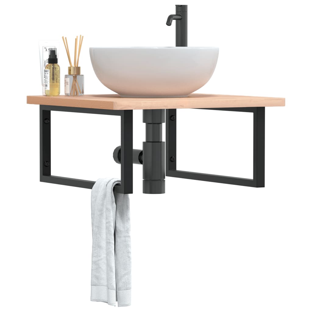 Suportes de prateleira p/ lavatório 2 pcs aço retangular preto