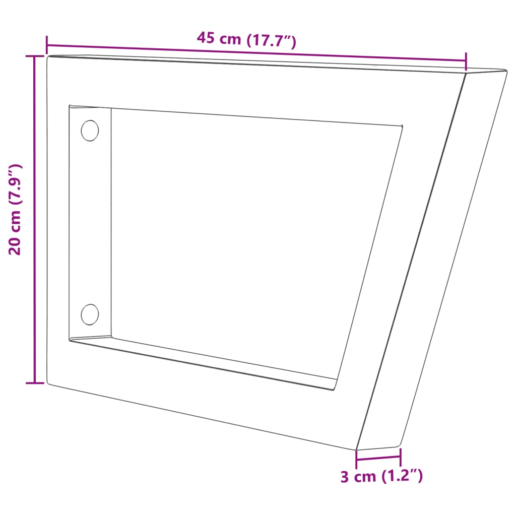 Suportes de prateleira p/lavatório 2pcs aço trapezoidais branco