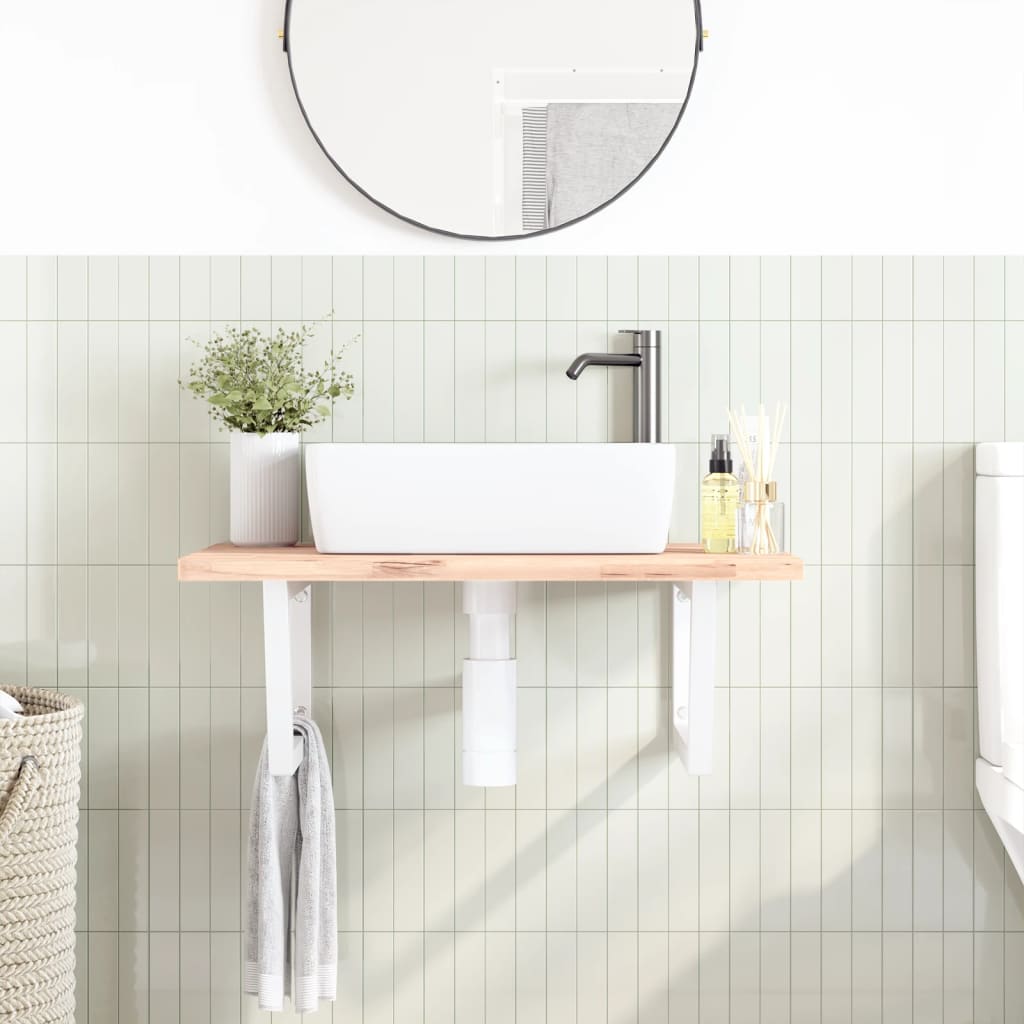 Suportes de prateleira p/lavatório 2pcs aço trapezoidais branco