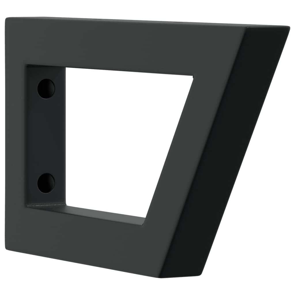 Suportes de prateleira p/ lavatório 2pcs aço trapezoidais preto