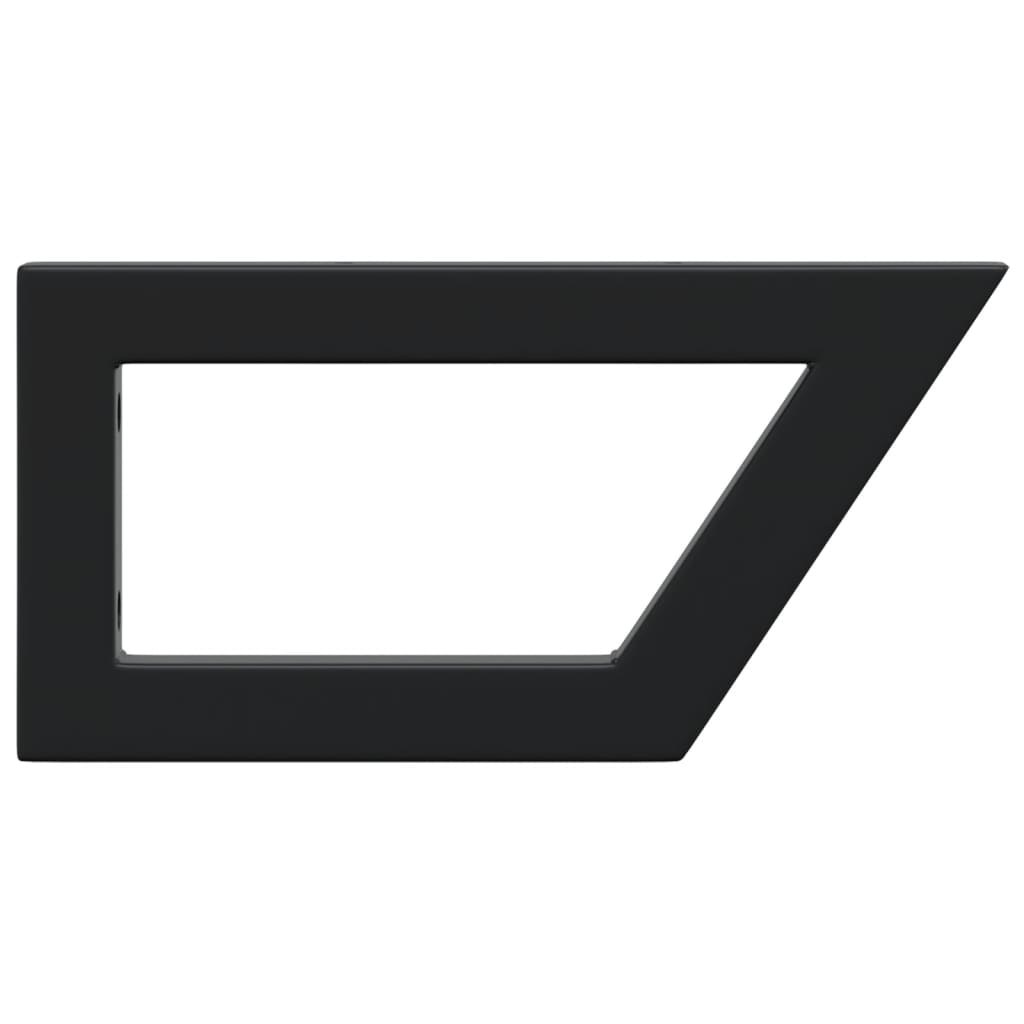 Suportes de prateleira p/ lavatório 2pcs aço trapezoidais preto