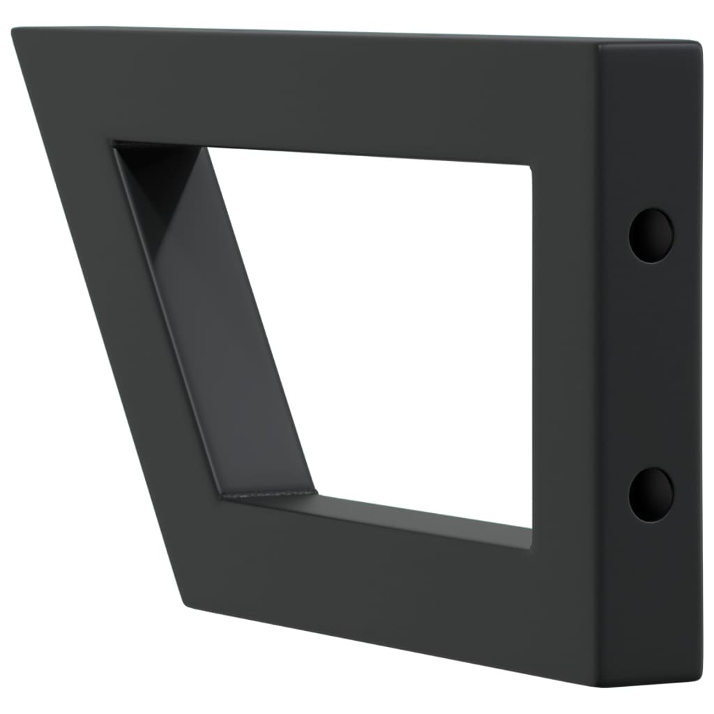 Suportes de prateleira p/ lavatório 2pcs aço trapezoidais preto