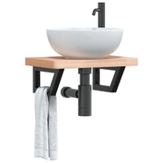 Suportes de prateleira p/ lavatório 2pcs aço trapezoidais preto