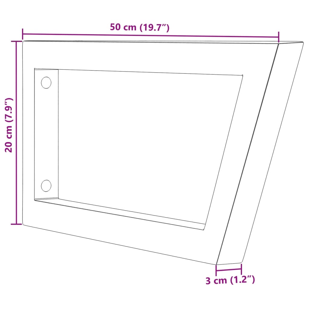 Suportes de prateleira p/ lavatório 2pcs aço trapezoidais preto