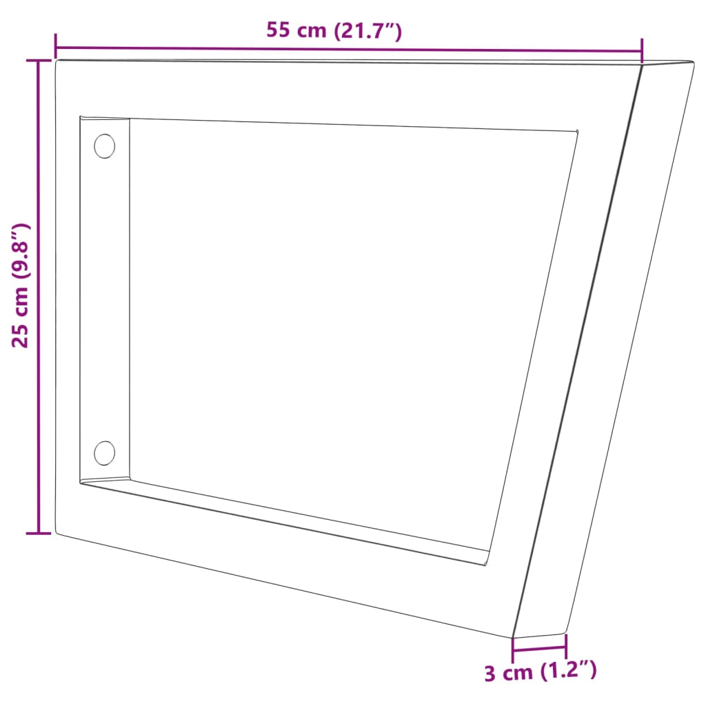 Suportes de prateleira p/ lavatório 2pcs aço trapezoidais preto