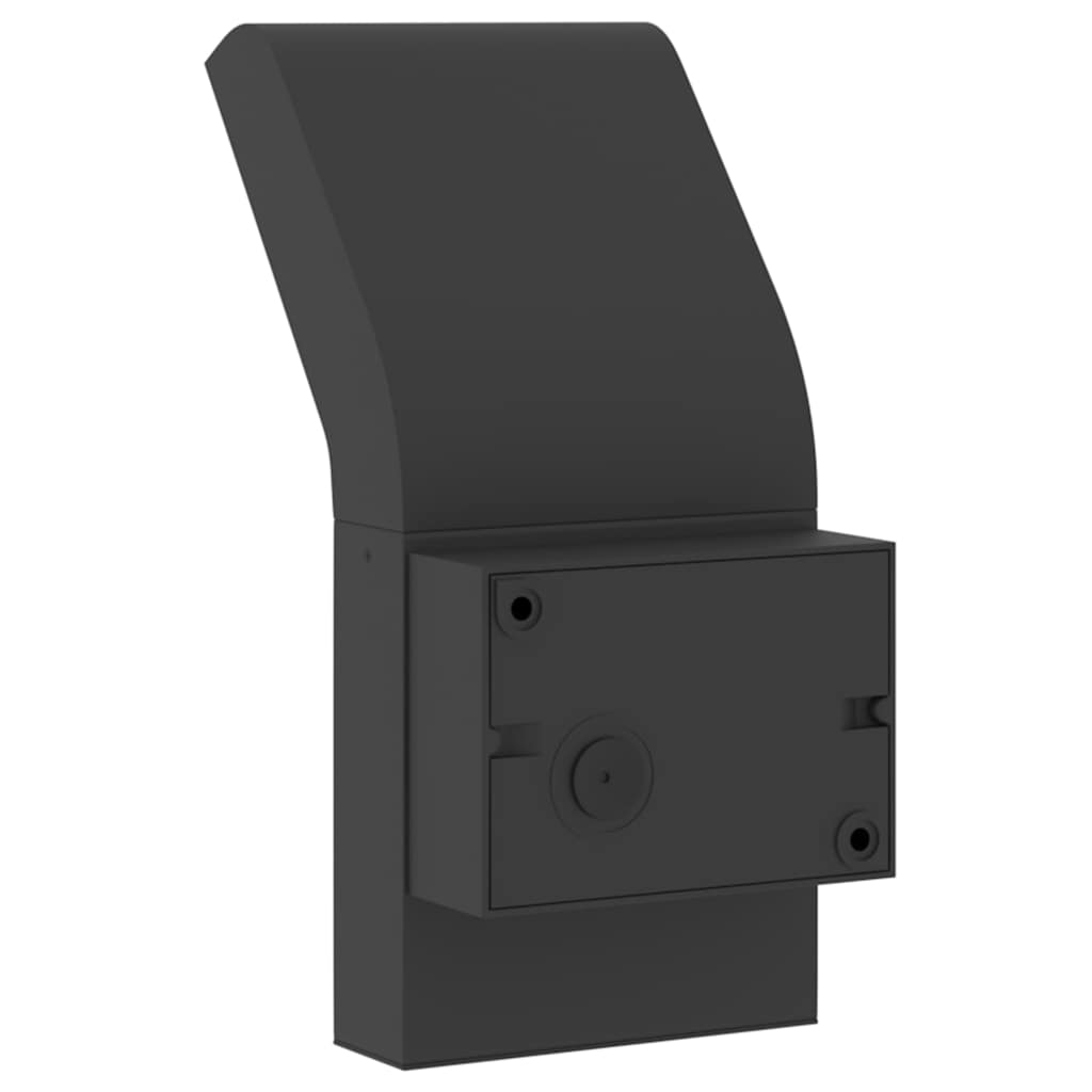 Candeeiros parede LED exterior c/ sensor 2 pcs alumínio preto
