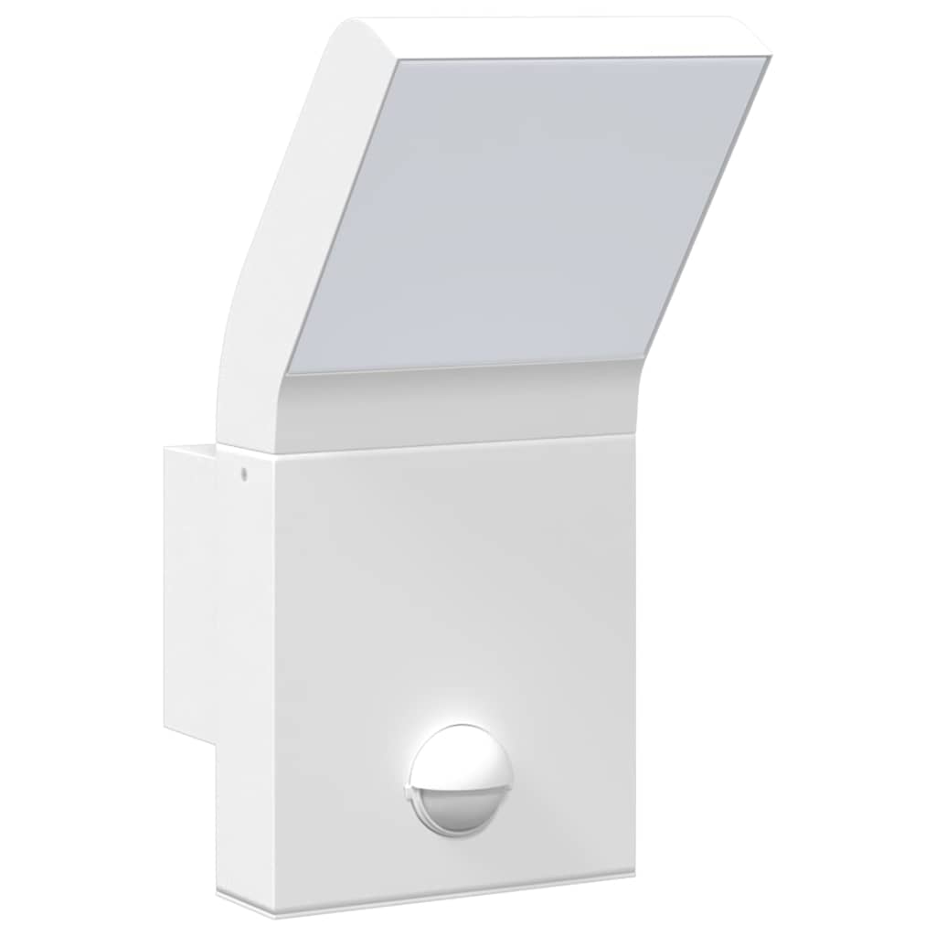 Candeeiros parede LED exterior c/ sensor 2 pcs alumínio branco