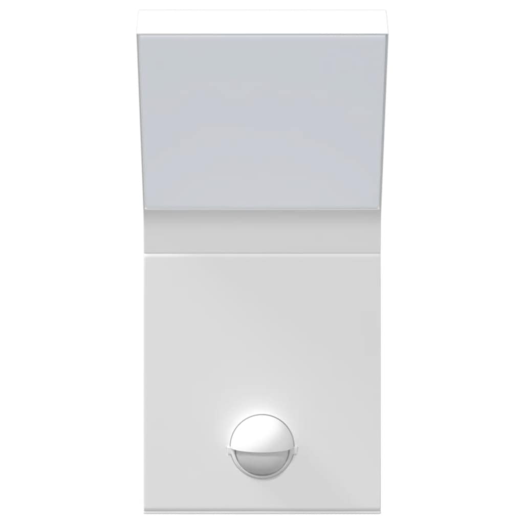 Candeeiros parede LED exterior c/ sensor 2 pcs alumínio branco