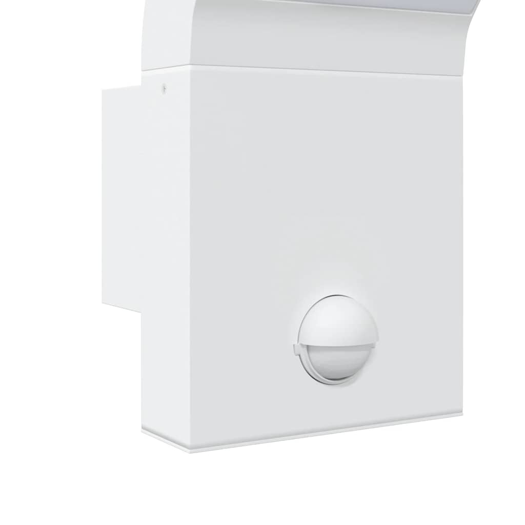 Candeeiros parede LED exterior c/ sensor 2 pcs alumínio branco