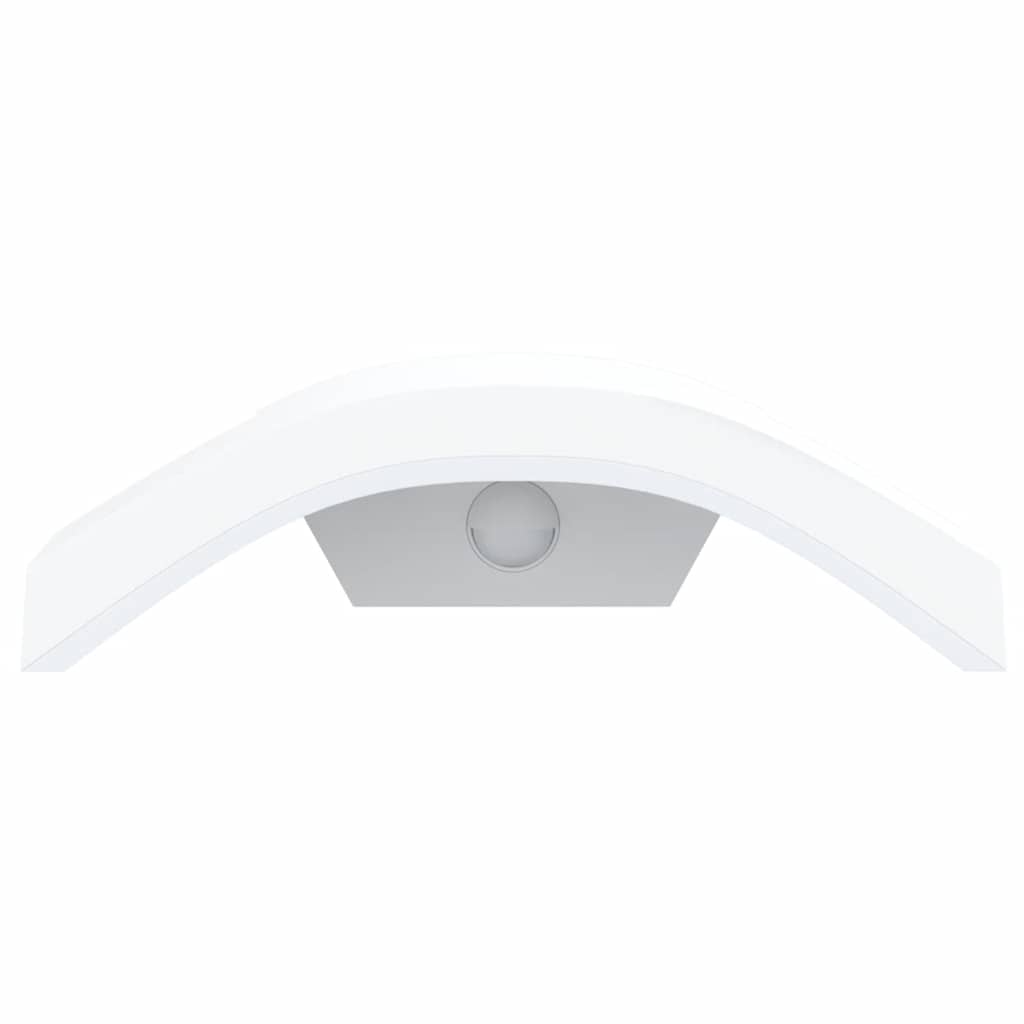 Candeeiros parede LED exterior c/ sensor 2 pcs alumínio branco