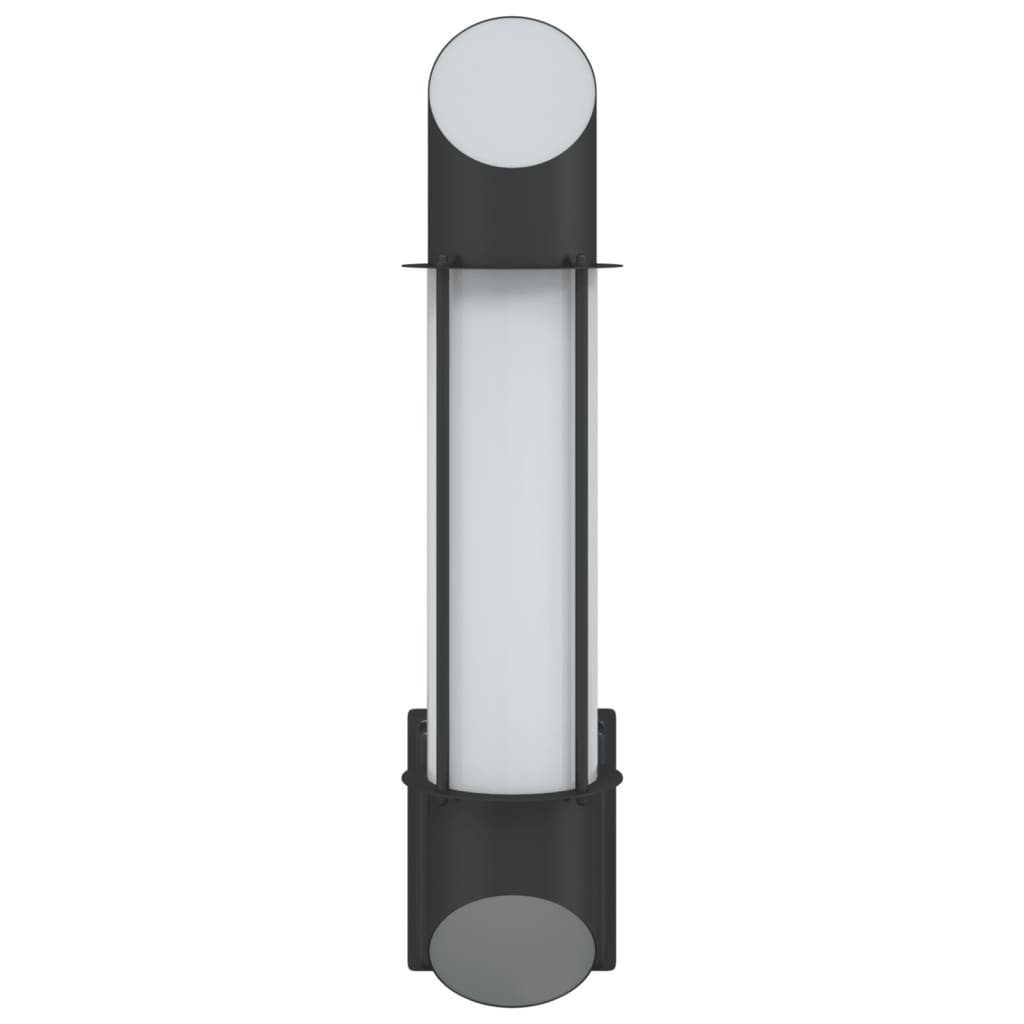 Candeeiros de parede p/ exterior 2 pcs aço inoxidável preto