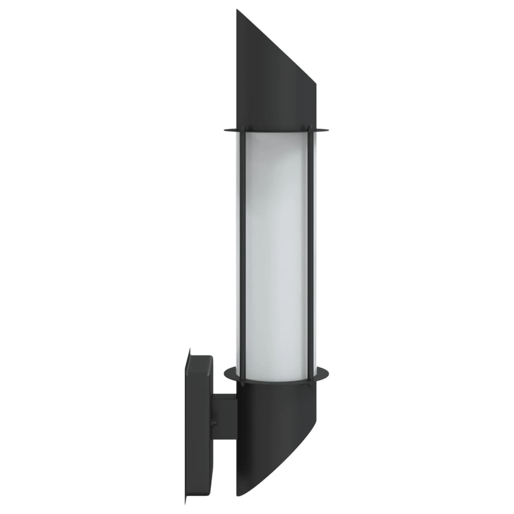 Candeeiros de parede p/ exterior 2 pcs aço inoxidável preto