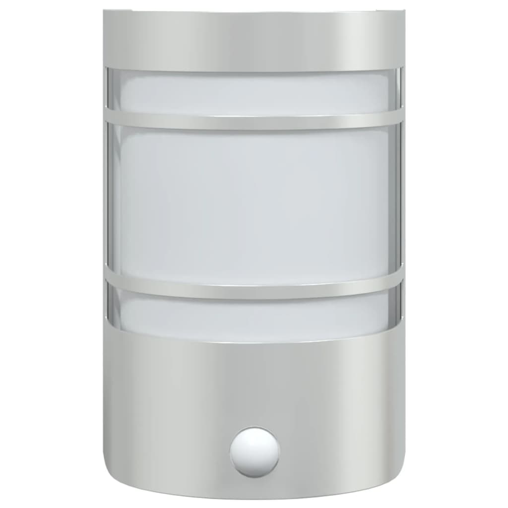 Candeeiros parede p/ exterior c/ sensor 2pcs aço inox. prateado
