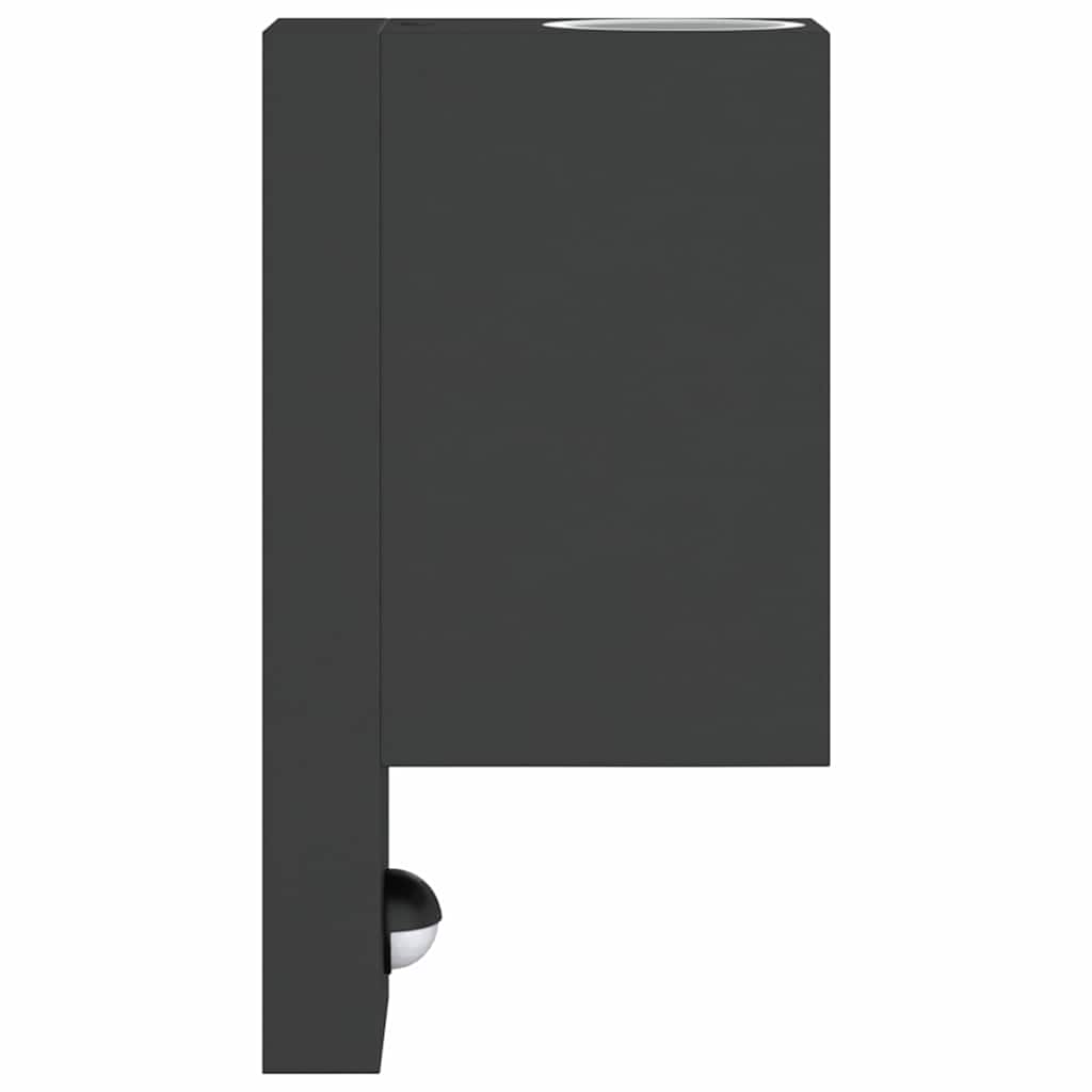 Candeeiros parede p/ exterior c/ sensor 2 pcs alumínio preto