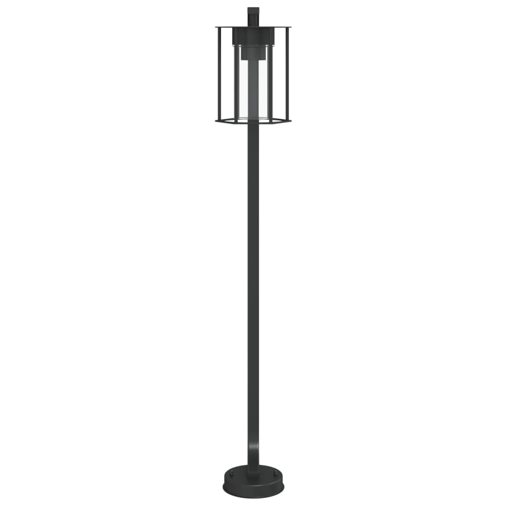 Candeeiro de chão para exterior 3 pcs 100 cm aço inox. preto