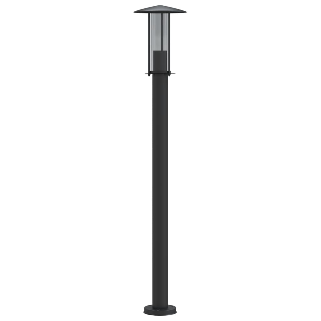 Candeeiro de chão para exterior 3 pcs 100 cm aço inox. preto